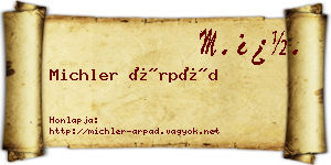 Michler Árpád névjegykártya